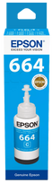 Epson 664C (C13T66424A) Ink Refill Bottle, Cyan