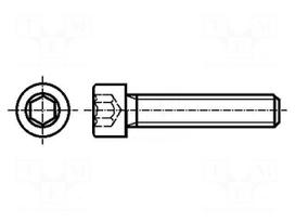 Screw | M3x16 | 0.5 | Head: cheese head | hex key | HEX 2.5mm | steel