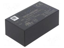 Converter: AC/DC | 25W | Uin: 85÷528VAC,120÷750VDC | Uout: 24VDC | 87%
