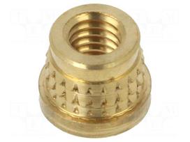 Threaded insert | brass | M3,5 | BN 37901 | L: 4.1mm | for plastic
