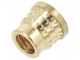 Threaded insert | brass | M6 | L: 7.7mm | for plastic | MULTISERT®