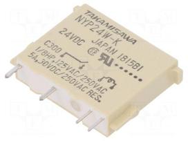 Relay: electromagnetic | SPST-NO | Ucoil: 24VDC | 5A | 5A/250VAC | NY