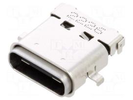 Connector: USB C | socket | on PCBs | SMT,THT | PIN: 24 | angled 90°