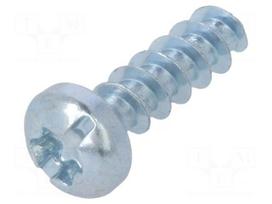 Screw | for plastic | 3x10 | Head: cheese head | slotted,Torx® | zinc