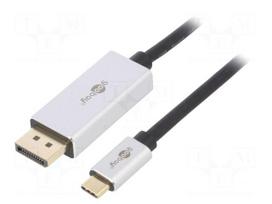 Adapter | DisplayPort 1.4 | DisplayPort plug,USB C plug | 2m | black