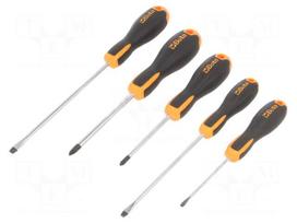 Screwdriver: universal-set | Pozidriv®,slot | EVOX | 5pcs.