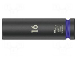Socket: 6-angles | socket spanner,impact | HEX 16mm | 1/2" | long