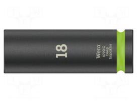 Socket: 6-angles | socket spanner,impact | HEX 18mm | 1/2" | long