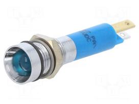 Indicator: LED | recessed | blue | 24VDC | Ø8mm | IP67 | connectors | 60mcd