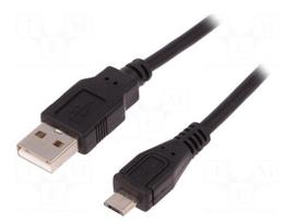 Cable | USB 2.0 | USB A plug,USB B micro plug | 1.8m | black