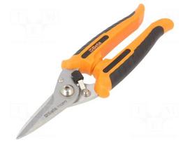 Scissors | straight | universal | 185mm | serrated  blade