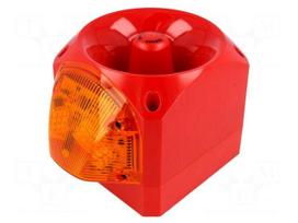 Signaller: lighting-sound | 10÷60VDC | LED | red | IP66 | 105dB | ABS