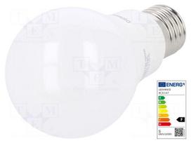 LED lamp | E27 | white cold | 230VAC | 500lm | P: 6W | 6500K | CRImin: 80