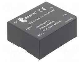 Converter: AC/DC | 10W | Uin: 85÷265VAC,120÷380VDC | Uout: 24VDC