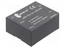 Converter: AC/DC | 10W | Uin: 85÷265VAC,120÷380VDC | Uout: 12VDC