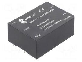 Converter: AC/DC | 15W | Uin: 85÷265VAC,120÷380VDC | Uout: 12VDC