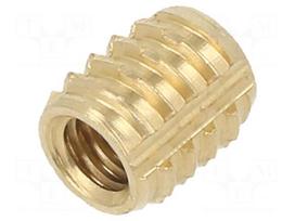 Threaded insert | brass | M4 | BN 37915 | L: 7.1mm | for plastic