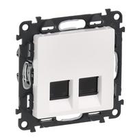 Double RJ 45 socket Valena Life - Cat. 6 UTP - with cover plate - white