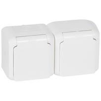 2 x 2P+E German std socket outlet Forix -surface mounting - 16 A - 250 V -white