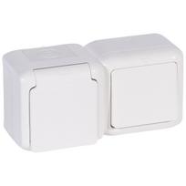 One-way switch + 2P+E German standard socket outlet Forix - 16 A -250 V -white