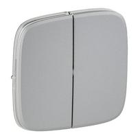 Cover plate Valena Allure - 2-gang switch/push-button - aluminium