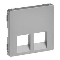 Cover plate Valena Life - double RJ 45/RJ 11 or RJ 45 + RJ 11 socket - aluminium