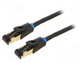 Patch cord | S/FTP | Cat 8 | RJ45 plug,both sides | OFC | 5m | PVC | black