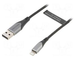 Cable | USB 2.0 | Apple Lightning plug,USB A plug | 2m | black | 2.4A