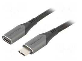 Cable | USB 3.1 | USB C socket,USB C plug | 0.5m | black | Cu,tinned