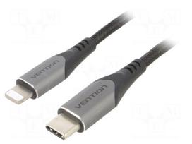 Cable | USB 2.0 | Apple Lightning plug,USB C plug | 1.5m | black