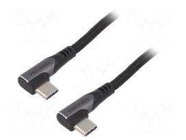 Cable | USB 2.0 | USB C angled plug,both sides | 1m | black | 480Mbps