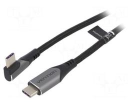 Cable | USB 2.0 | USB C plug,USB C angled plug | 0.5m | black | 100W