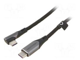 Cable | USB 2.0 | USB C plug,USB C angled plug | 1.5m | black | 100W