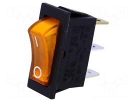 ROCKER | SPST | Pos: 2 | ON-OFF | 10A/250VAC | yellow | R13-91-AC | 250V