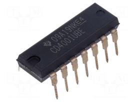IC: digital | NOR | Ch: 4 | IN: 2 | CMOS | THT | PDIP14 | 3÷18VDC | -55÷125°C