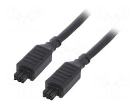 Cable | female | PIN: 4 | 5m | 250V | 8A | Insulation: PVC | black | tinned