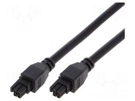 Cable | female | PIN: 4 | 3m | 300V | 5A | Insulation: PVC | black | tinned