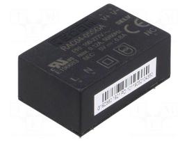 Converter: AC/DC | 4W | Uin: 85÷305VAC,120÷430VDC | Uout: 5VDC | 72%