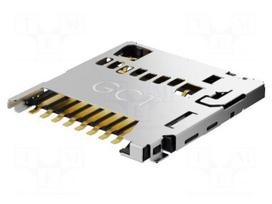 Connector: for cards | microSD | push-push | SMT | gold flash | PIN: 8