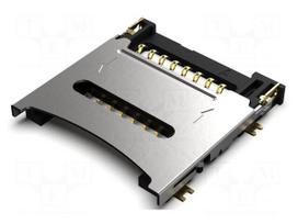 Connector: for cards | microSD | with hinged cover | SMT | gold flash