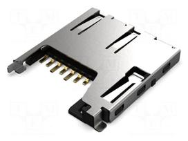 Connector: for cards | microSD | push-push | SMT | gold flash | PIN: 8