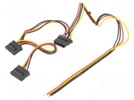 Cable: mains | Molex female,cables,SATA female x2 | 0.4m