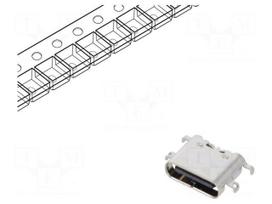 Connector: USB C | socket | SMT | PIN: 6 | horizontal | 3A