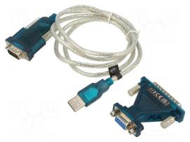 USB to RS232 converter | D-Sub 9pin plug,USB C plug | 1.3m