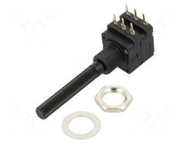 Potentiometer: shaft | 200kΩ | 200mW | THT | 6mm | plastic | stereo | PC-16