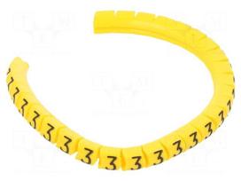 Markers | Marking: 3 | 1.3÷3mm | PVC | yellow | -30÷60°C | leaded | PA-02