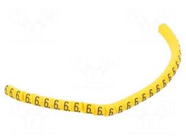 Markers | Marking: 6 | 1.3÷3mm | PVC | yellow | leaded | PA-02 | UL94V-0
