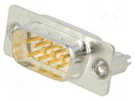 Connector: D-Sub | PIN: 9 | socket | male | on PCBs,PCB snap | straight
