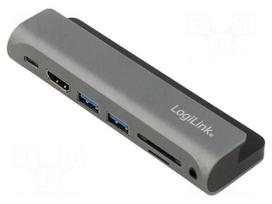Hub USB | HDMI 2.0,USB 3.0,USB 3.2 Gen 1 | grey | 5Gbps | aluminium