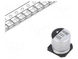 Capacitor: electrolytic | SMD | 330uF | 25VDC | Ø10x10.5mm | ±20% | 2000h